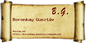 Boronkay Gusztáv névjegykártya