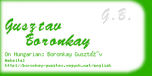 gusztav boronkay business card